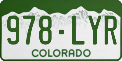 CO license plate 978LYR