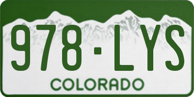 CO license plate 978LYS