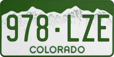 CO license plate 978LZE