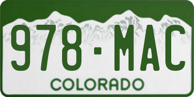 CO license plate 978MAC