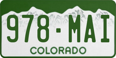 CO license plate 978MAI