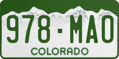 CO license plate 978MAO