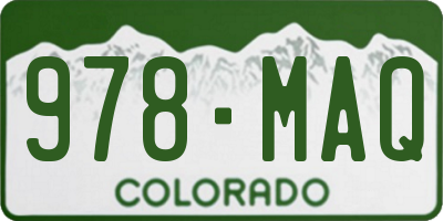 CO license plate 978MAQ