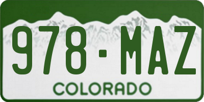 CO license plate 978MAZ