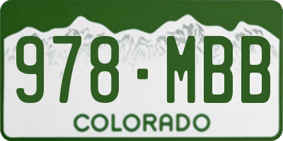 CO license plate 978MBB