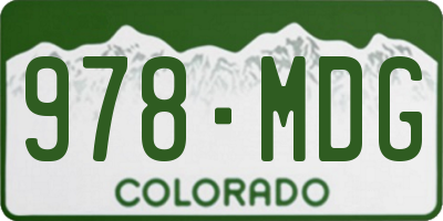 CO license plate 978MDG