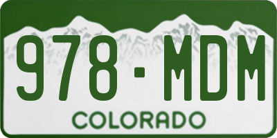 CO license plate 978MDM