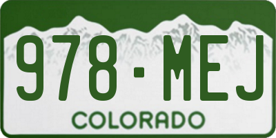CO license plate 978MEJ