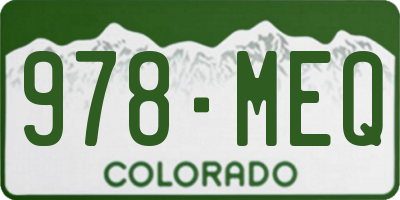 CO license plate 978MEQ