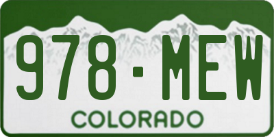 CO license plate 978MEW