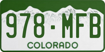 CO license plate 978MFB