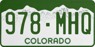 CO license plate 978MHQ