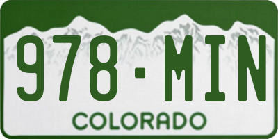 CO license plate 978MIN