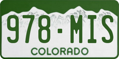 CO license plate 978MIS