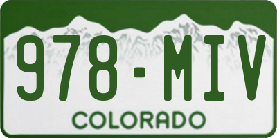 CO license plate 978MIV