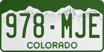 CO license plate 978MJE