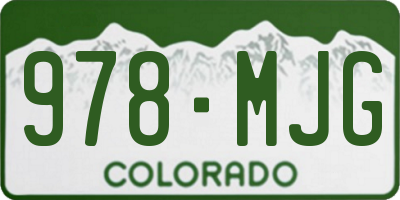 CO license plate 978MJG