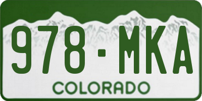 CO license plate 978MKA