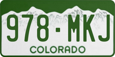 CO license plate 978MKJ