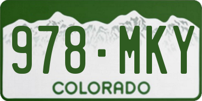 CO license plate 978MKY