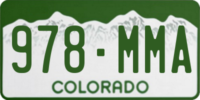 CO license plate 978MMA