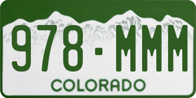 CO license plate 978MMM