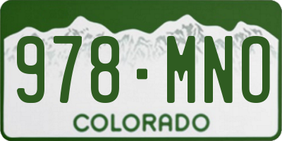 CO license plate 978MNO