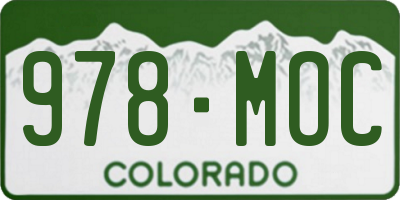 CO license plate 978MOC
