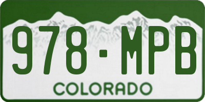 CO license plate 978MPB