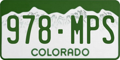 CO license plate 978MPS