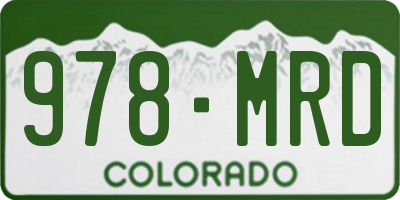CO license plate 978MRD