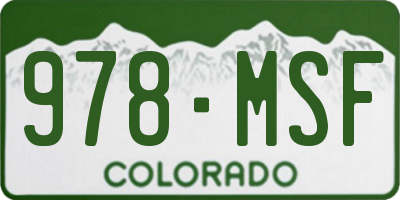 CO license plate 978MSF