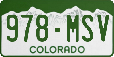 CO license plate 978MSV
