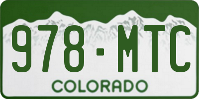 CO license plate 978MTC
