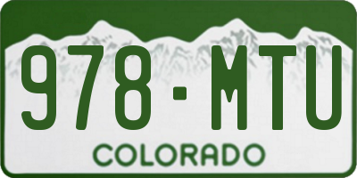 CO license plate 978MTU