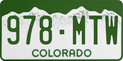 CO license plate 978MTW
