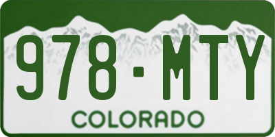 CO license plate 978MTY