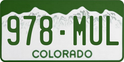CO license plate 978MUL