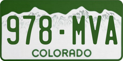 CO license plate 978MVA