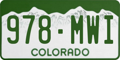CO license plate 978MWI