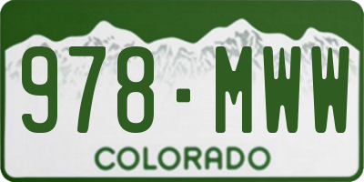 CO license plate 978MWW