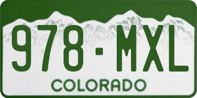 CO license plate 978MXL