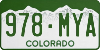 CO license plate 978MYA
