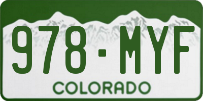 CO license plate 978MYF