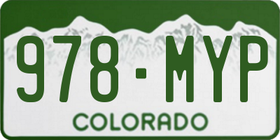 CO license plate 978MYP