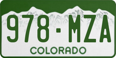CO license plate 978MZA