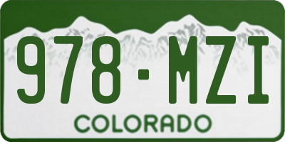 CO license plate 978MZI