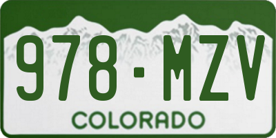 CO license plate 978MZV