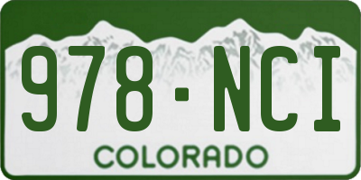 CO license plate 978NCI