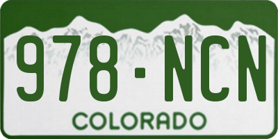 CO license plate 978NCN